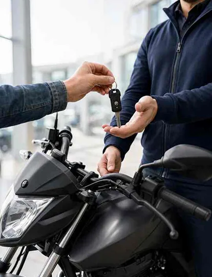 Entrega de llaves de la moto